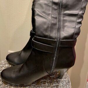 Bella Vita 8.5 Wide Calf Black Leather Knee High Boot NWT